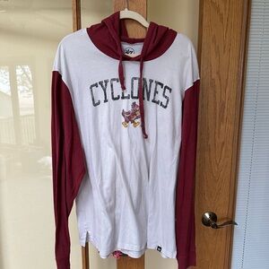 47 Brand Red and White Iowa State Cyclones Hoodie